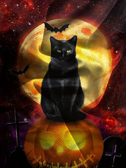 Cat Pumpkin Bat Men's Halloween Tee
