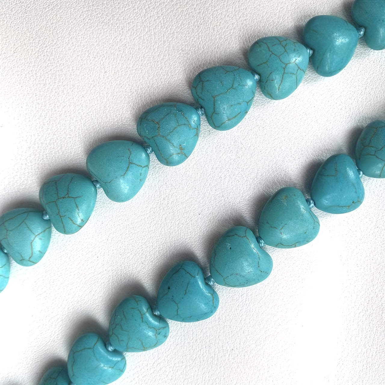 15pcs Heart Shaped Turquoise Beads DIY Loose Stone Jewelry Making