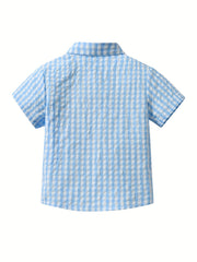 Boys Short Sleeves Button Casual Summer Shirt