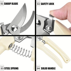 2pcs Stainless Steel Garden Shears for Pruning Flowers Stems Plants