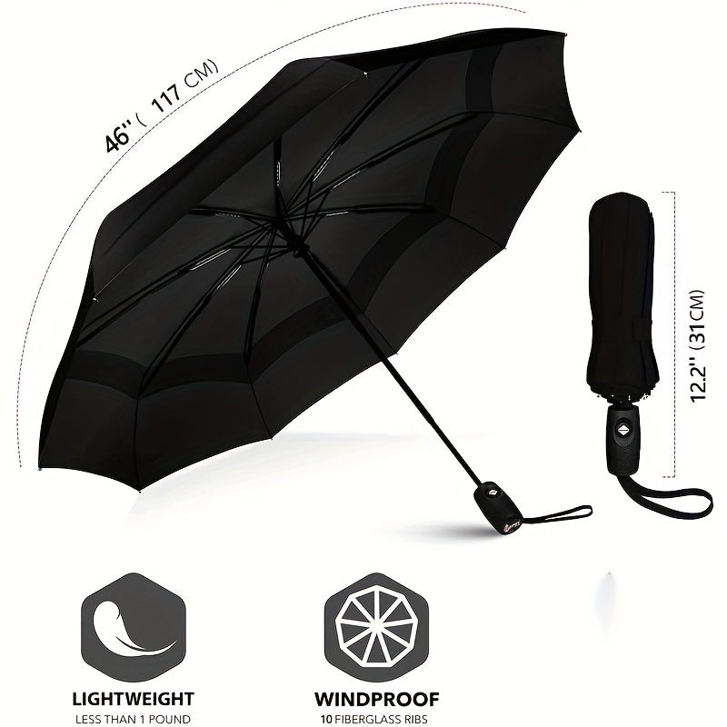Portable Mini Umbrella 10 Ribs Double layer Windproof Sun Protection Umbrella