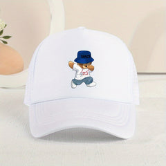 Mesh Bear Print Baseball Cap Sunshade Peaked Cap for Kids