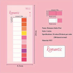 400 Pcs Romantic Index Stickers 20 Colors Waterpr
