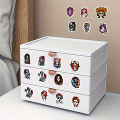 50pcs Gothic Skeleton Waterproof Stickers Guitar Skateboard Phone Laptop