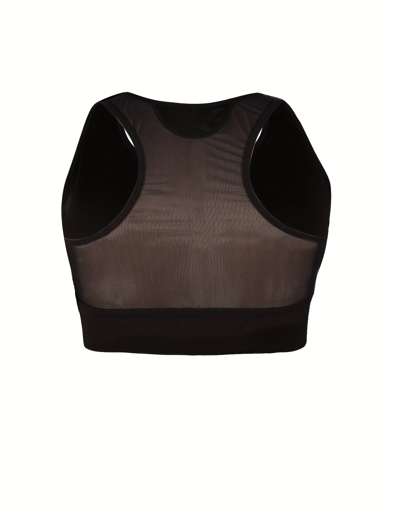 Sports Bra Solid Contrast Mesh High Stretch Tank Top