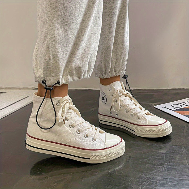 Women's Classic High Top Canvas Shoes Casual Lace Up Outdoor Sneakers