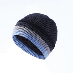 Fleece Cuffed Knitted Hat Outdoor Sports Warm Cap