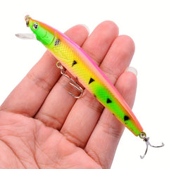 10pcs Minnow Fishing Lure with Two Treble Hooks Crankbait for Carp Fishing