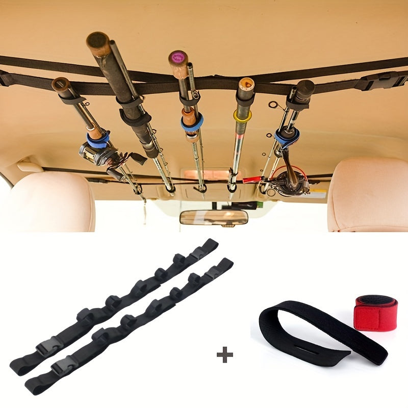 4pcs Fishing Rod Fixed Straps Set Car Fishing Rod Storage Outdoor Fishing