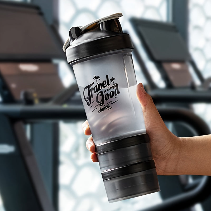 500ml Plastic Fitness Shaking Water Cup Portable Anti Drop Bottle