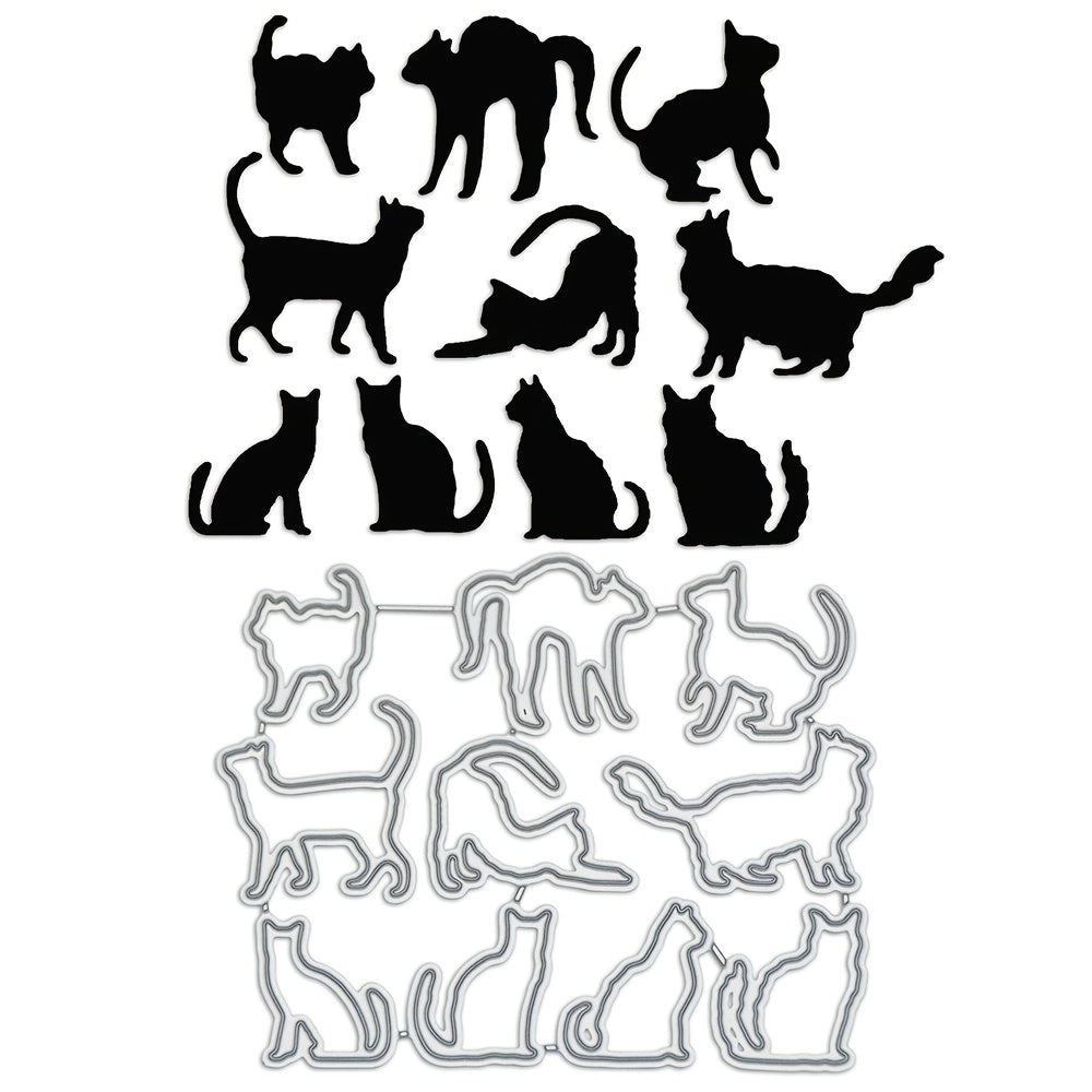10pcs Cat Metal Cutting Dies for Cards Scrapbooking DIY Projects