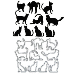 10pcs Cat Metal Cutting Dies for Cards Scrapbooking DIY Projects