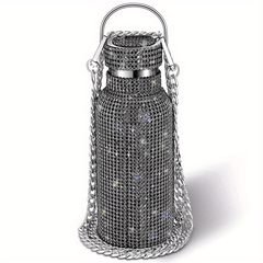 Rhinestone Stainless Steel Water Bottle with Chain