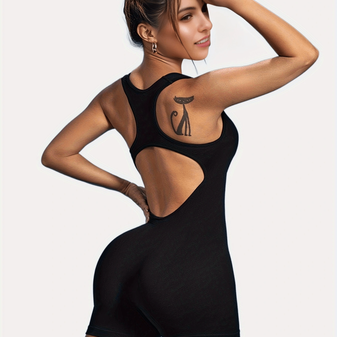 Racer Back Jumpsuit High Stretch Bodysuit Women's Activewear