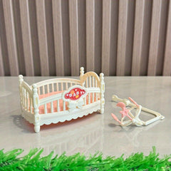 Dolls House Cradle Bed Furniture DIY Room Accessories Decoration