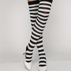 Striped Thigh High Socks Cosplay Over The Knee Socks Women's Stockings