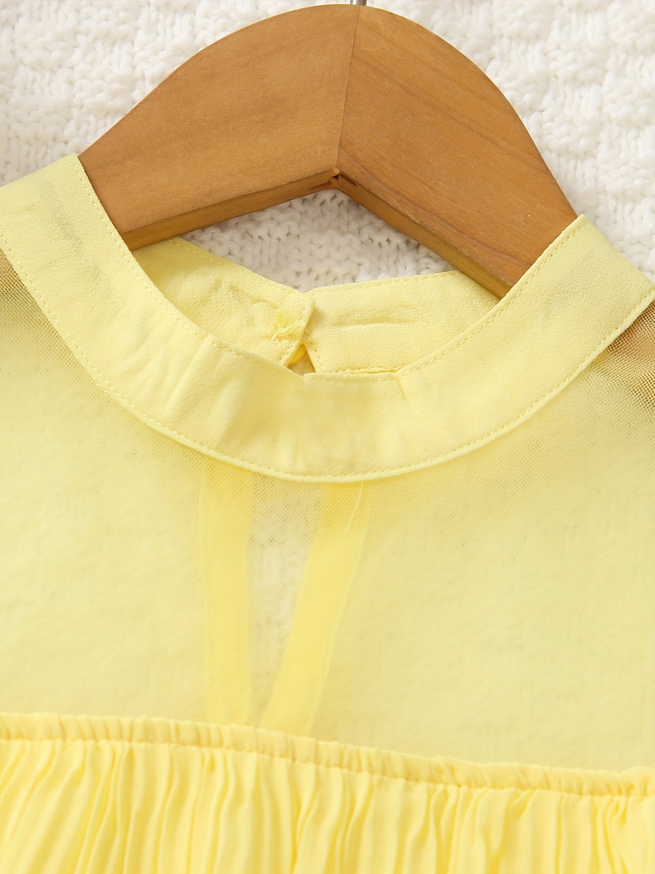 Girls Mesh Neck Layered Stitching Tank Dress For Summer