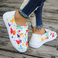 Women's Butterfly Graphic Slip-on Boat Shoes Lightweight Casual Flats