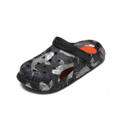 Men Women Fish Print Clogs Lightweight Sandals