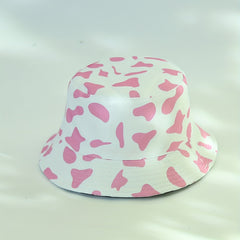 Cow Pattern Print Bucket Hat Reversible Lightweight UV Protection Sunscreen
