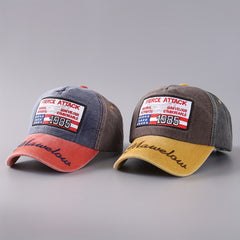 US Flag Embroidered Print Adjustable Baseball Cap for Outdoor Sport