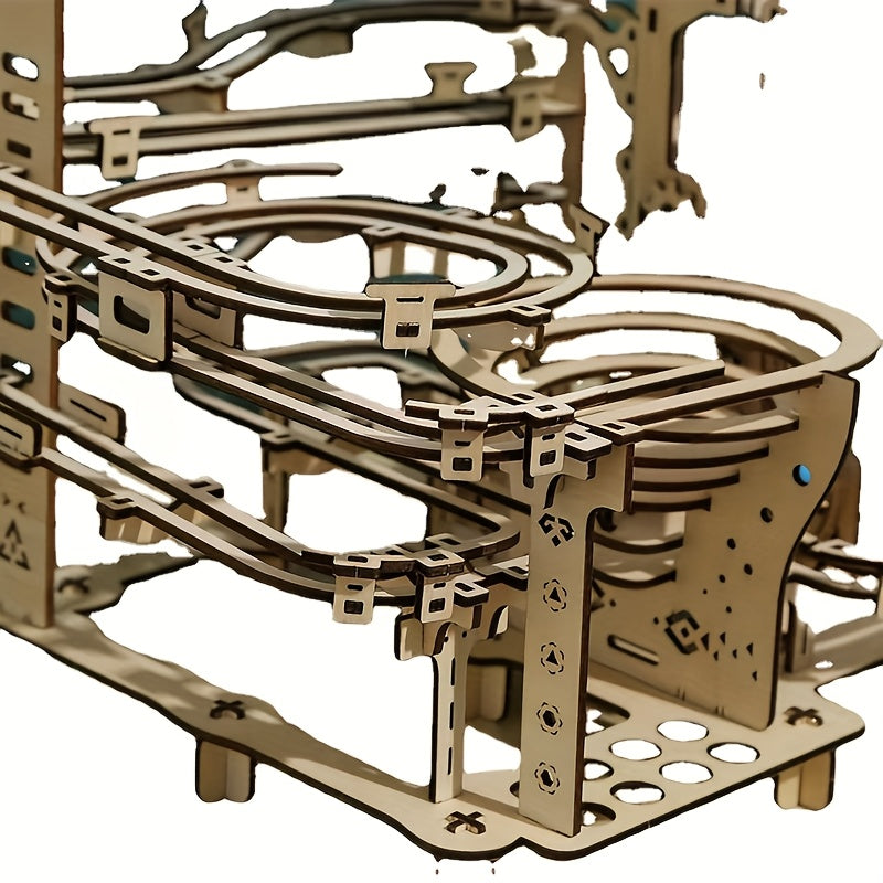 DIY 3D Jigsaw Puzzle Wooden Bead Roller Coaster Gift