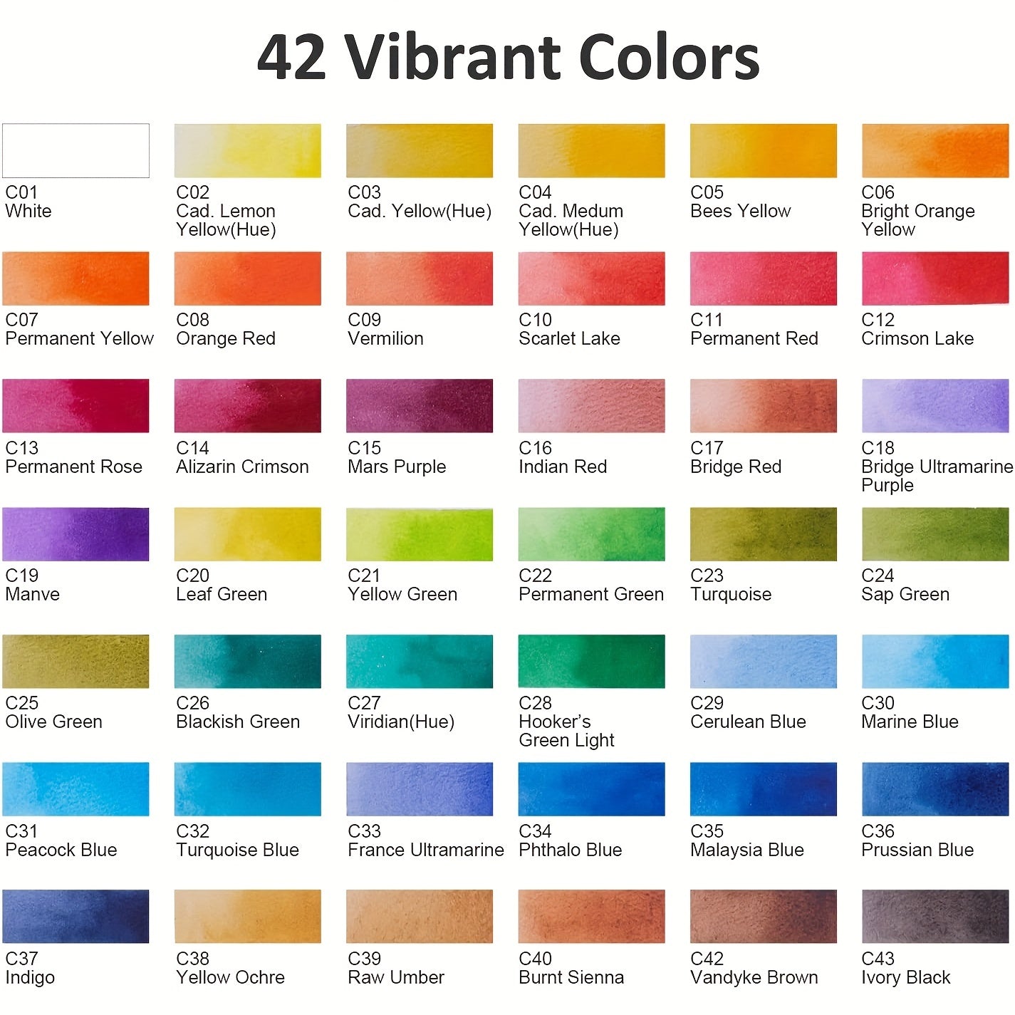 42 Colors Watercolor Paint Set Foldable Kit with Brushes for Artists