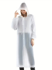 Retro Reusable Cycling Rain Poncho Hooded Jacket