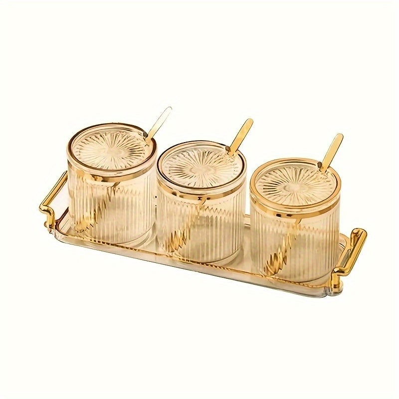 Transparent Nut Jar With Lid Fruit Bowl With Tray