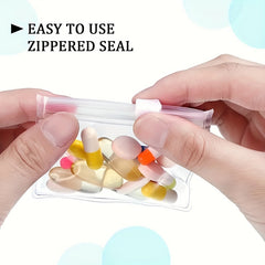 10pcs Travel Pill Pouch Bags Zippered Pouch Set Reusable Baggies