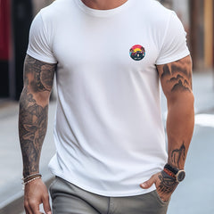 Vintage Car & Letter Print Men's T-shirt Graphic Tee