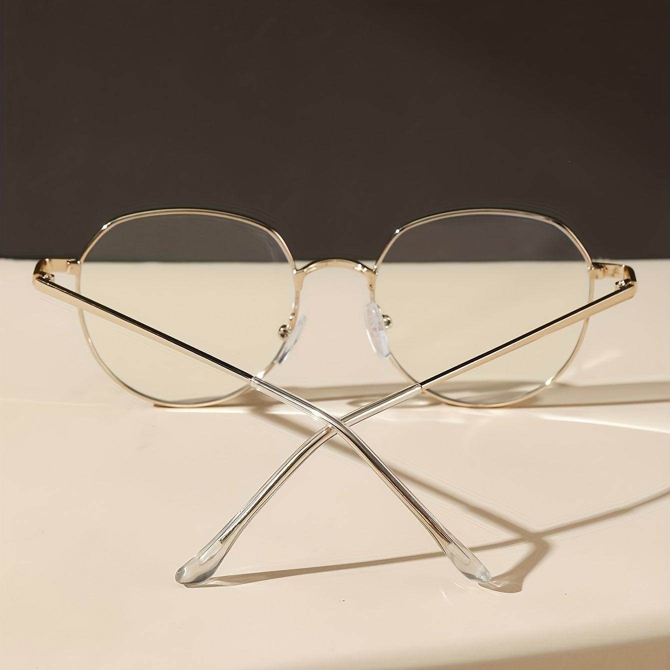 Men's Polygonal Metal Frame Anti Light Glasses