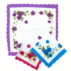 Assorted Variety Mix Cotton Lady Handkerchief Pack of 6