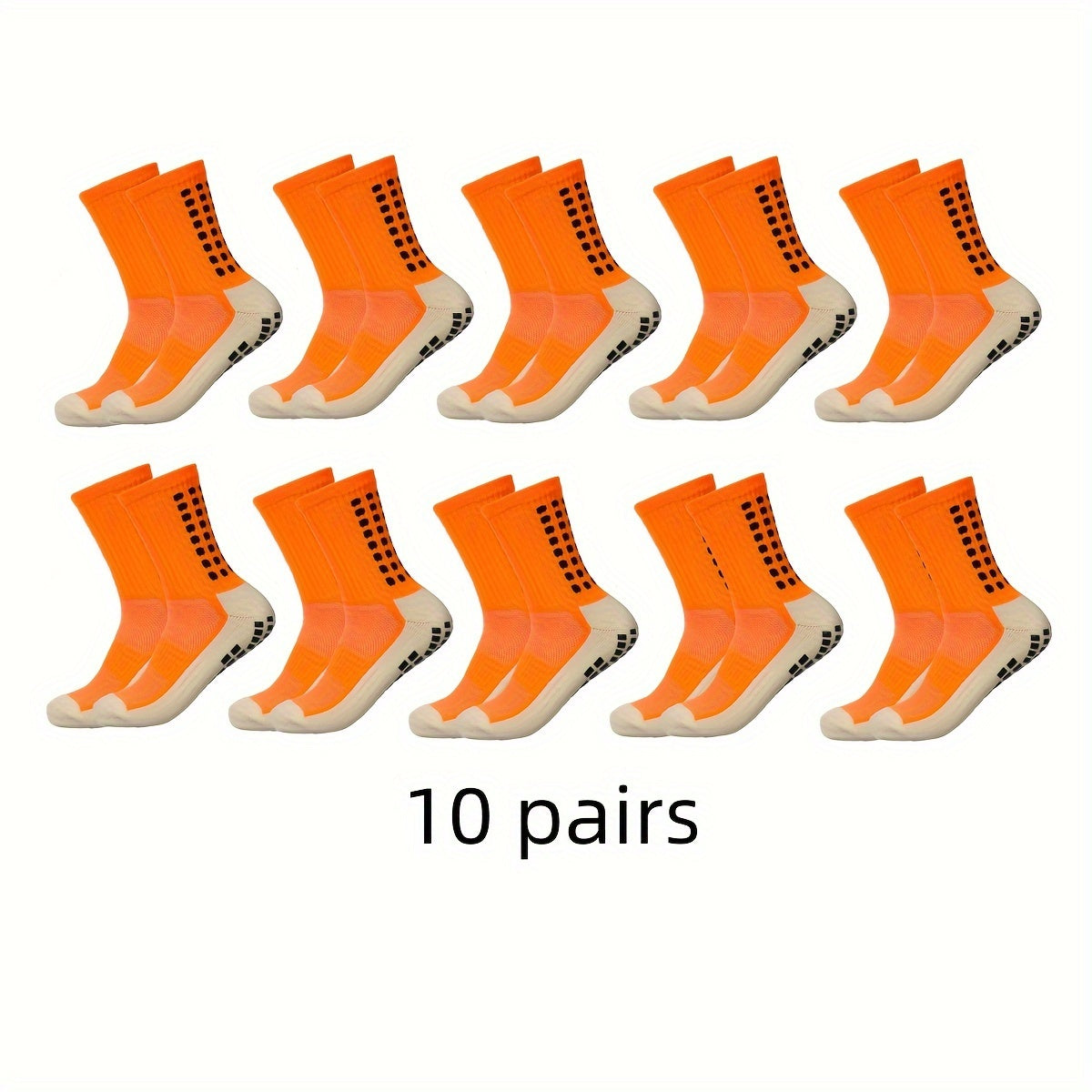 10 Pairs Men's Mid Crew Sport Socks Nylon Blend Breathable Sweat-Absorbing