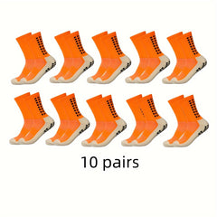 10 Pairs Men's Mid Crew Sport Socks Nylon Blend Breathable Sweat-Absorbing