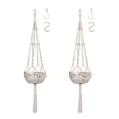 2pcs Macrame Plant Hanger Indoor Hanging Planter Basket