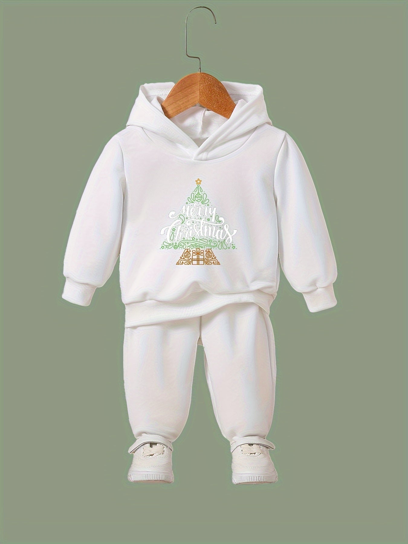 Girls 2pc Christmas Tree Hooded Sweatshirt & Sweatpants Set