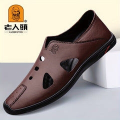 Men's Leather Hiking Sandals Non Slip Beach Water Shoes