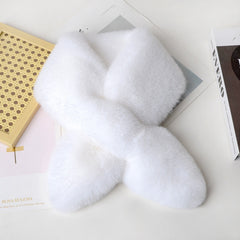 Rex Rabbit Whole Fur Plush Scarf for Men Thickening Cross Scarf