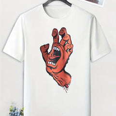 Men's Hand Print T-shirt - Active, Stretch, Breathable Tee