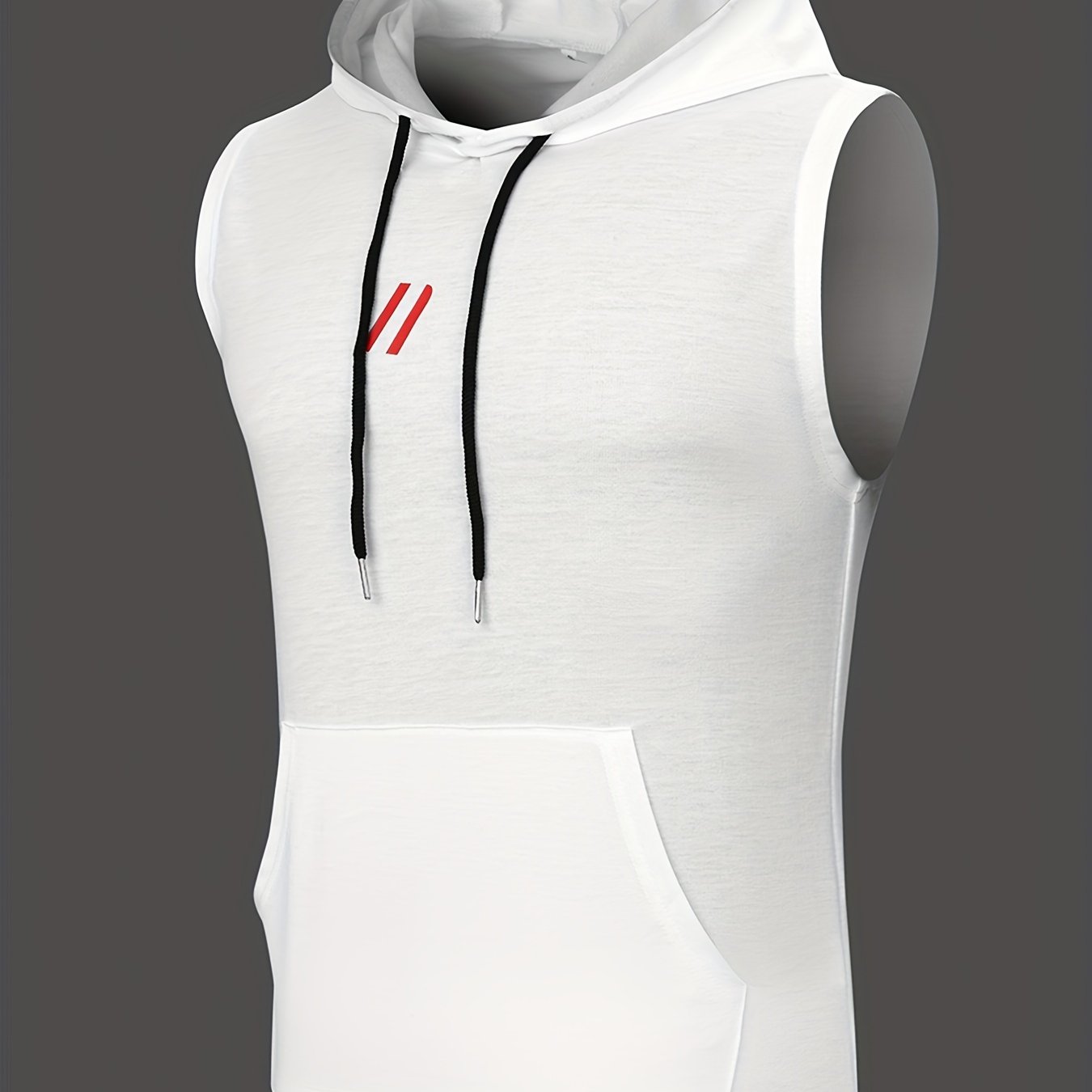 Men's Sleeveless Hoodie with Drawstring for Summer Outdoor Activities