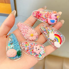 5pcs Kids Candy Hair Clips Girls Hair Accessories Set Fruit Flowers Rainbow