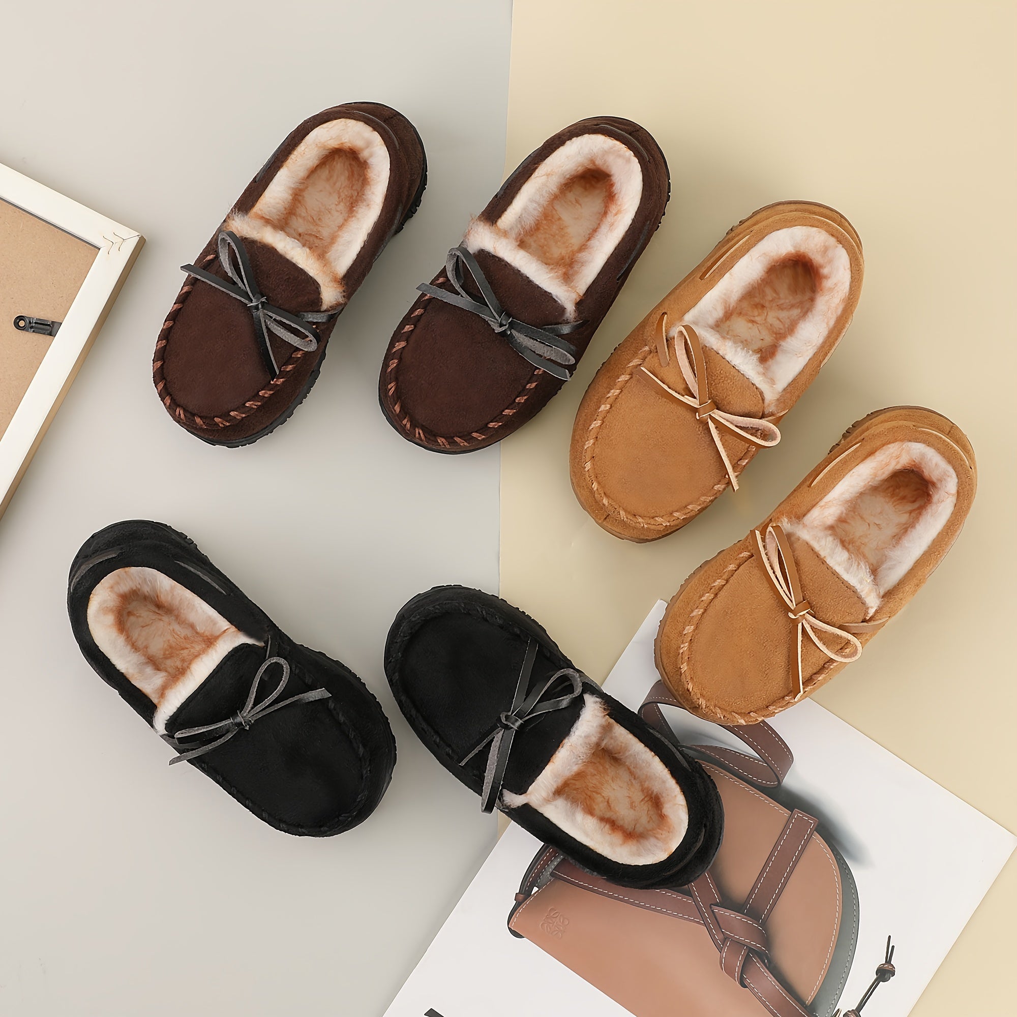 Boys Slip On Fleece House Shoes Non Slip Soft Bottom Walking Shoes