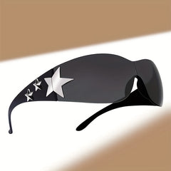 Y2K Oversized Frameless Shield Wrap Around Sunglasses