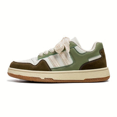 Men's Lace up Sneakers Block Skate Shoes Good Grip Breathable Walking Shoes