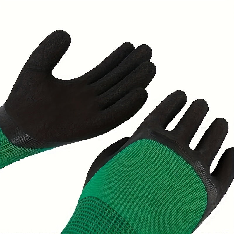 3 Pairs Outdoor Protective Work Gloves Nitrile Rubber Gloves Latex Garden Gloves