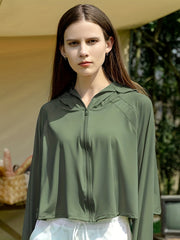 Women's Sun Protection Jacket with Hooded Mask
