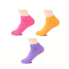 3 Pairs Kids Non-Slip Trampoline Socks, Sports Floor Silicone Socks