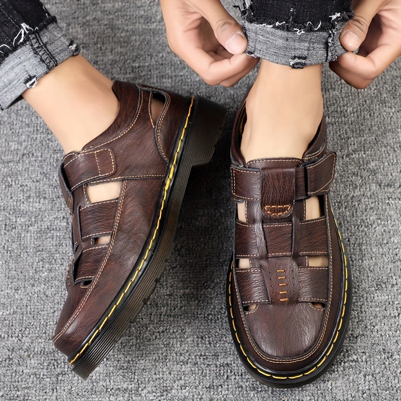 Men's Non Slip Hook And Loop Sandals - Wear resistant Comfy Beach Shoes