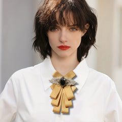 Yellow Lace Wings Bow Tie for Women